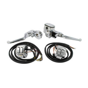 Handlebar control kit chrome 9/16" bore