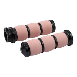 Manopole Avon con ammortizzatore d'aria, anodizzate nere/rosa