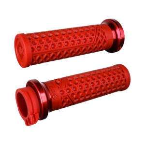 ODI, impugnature lock‑on V‑twin Signature, cavo – rosso scuro