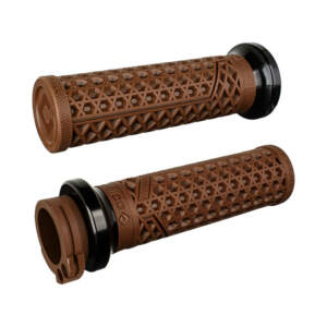 ODI, impugnature lock‑on V‑twin Signature, cavo. marrone