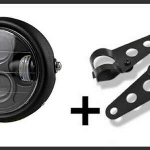 Faro Fanale Nero Cafè Racer DAYMAKER LED + staffe Scrambler Custom BOBBER HARLEY