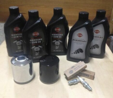 Kit De Mantenimiento Para Harley Davidson Twin Cam Touring 1999-2017 - Incluye Aceite, Filtro Y Bujías - Cromado