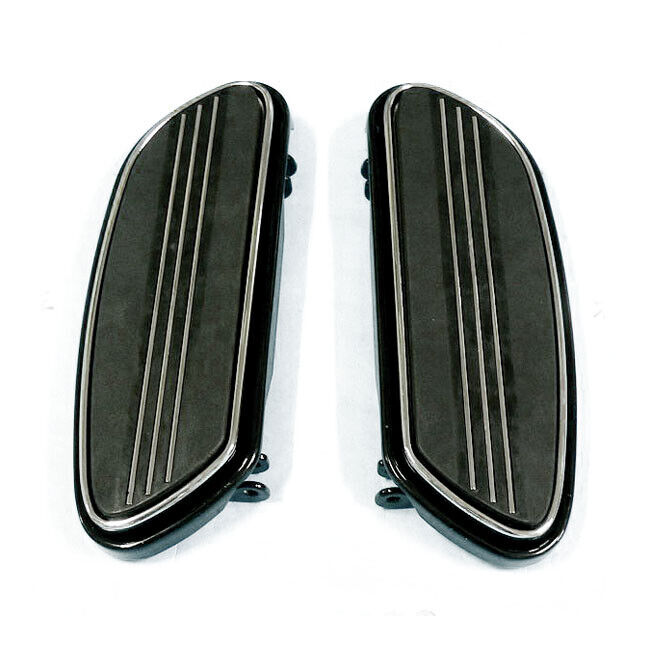 Pedane Allungate CNC In Alluminio Per Harley Touring, Softail, Dyna – Anteriori, Colore Nero