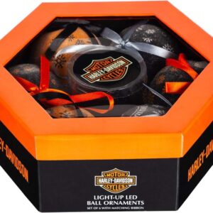 HARLEY DAVIDSON PALLE PALLINE A LED ALBERO DI NATALE DECORAZIONE 6 PEZZI